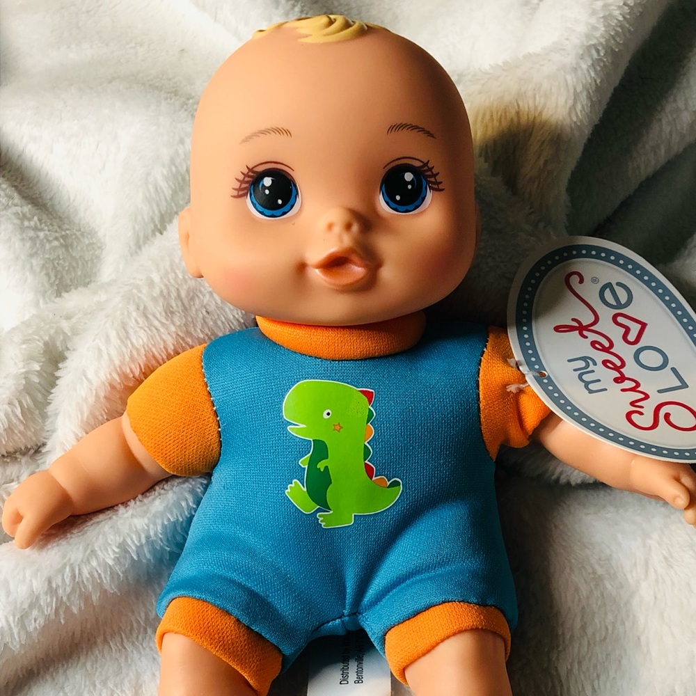 5" Light Skinned Blonde Hair Baby Boy Doll Soft Body kids toy pretend play